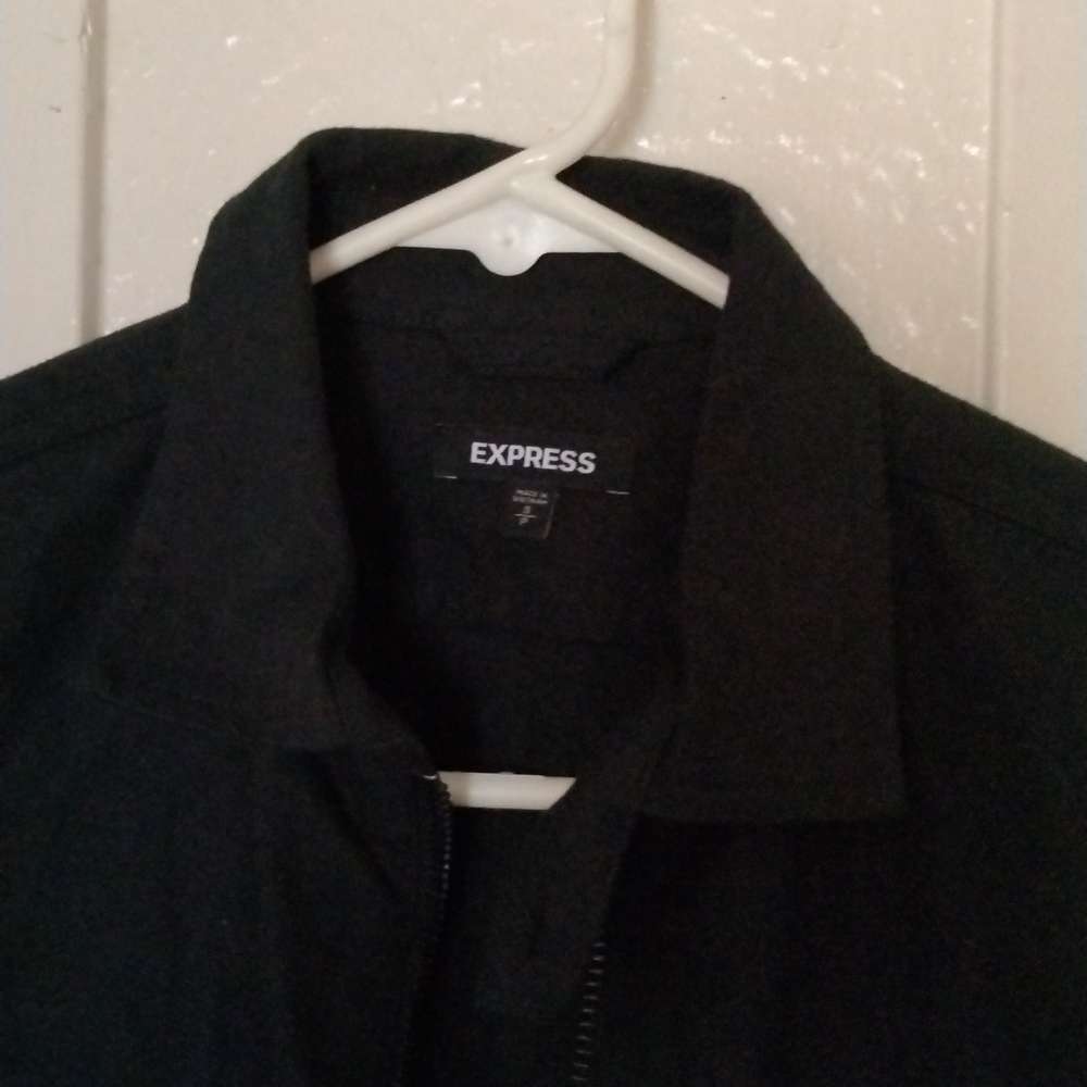 Express men small zip up jacket navy blue black